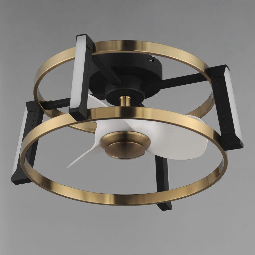 Maxim Lighting 61022WTBKNAB Darling Fandelier - Bottom Angle View Showing Fan Blades