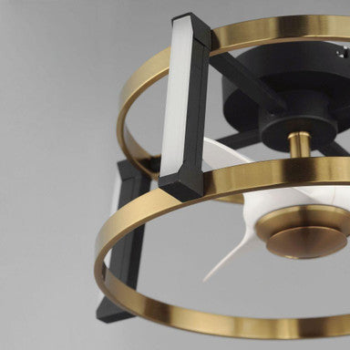 Maxim Lighting 61022WTBKNAB Darling Fandelier - Close-Up Detail of Black and Brass Finish