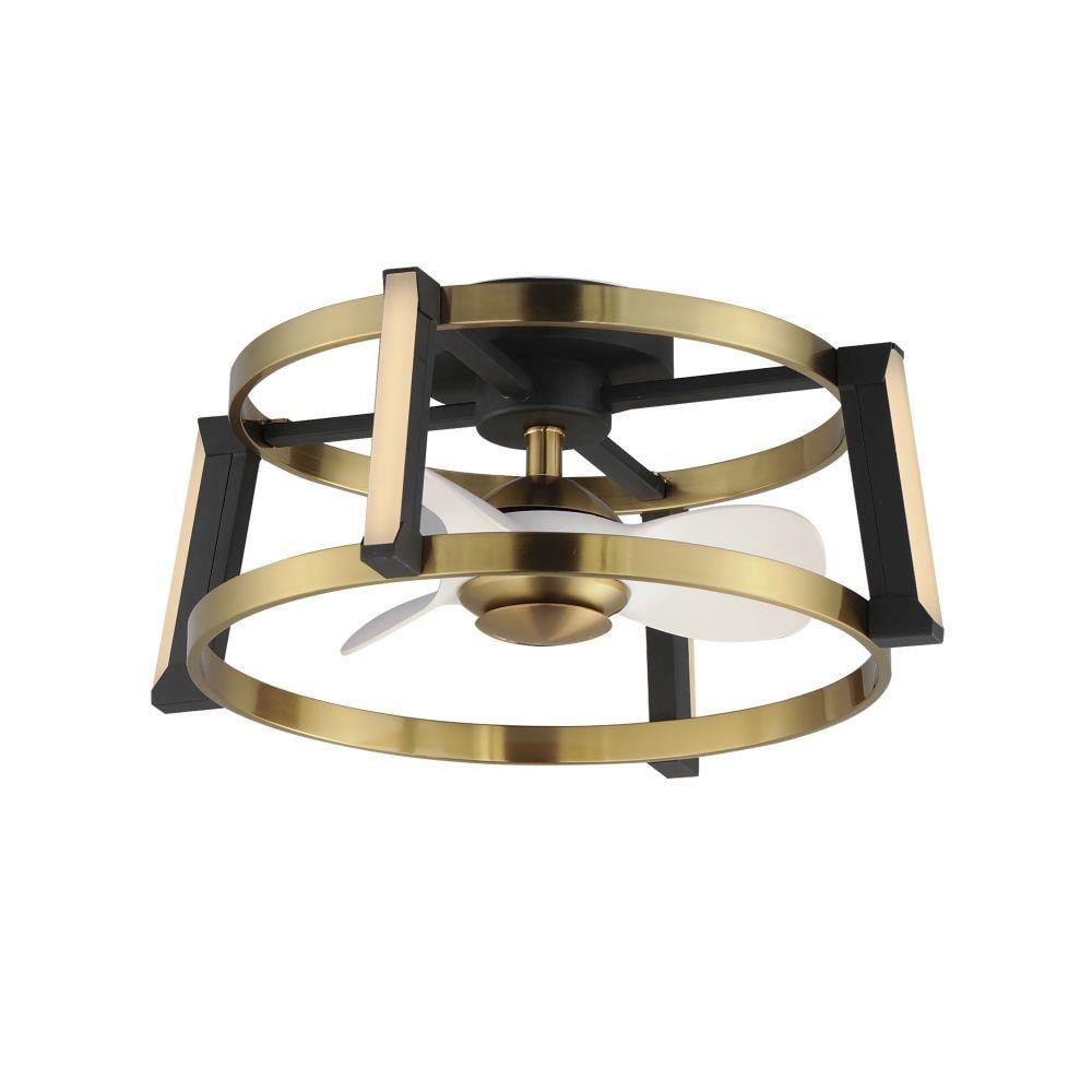 Maxim Lighting 61022WTBKNAB Darling Fandelier in Black and Natural Aged Brass - Main View on White Background
