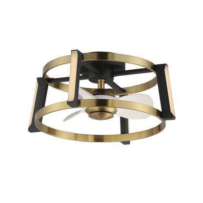 Maxim Lighting 61022WTBKNAB Darling Fandelier in Black and Natural Aged Brass - Main View on White Background
