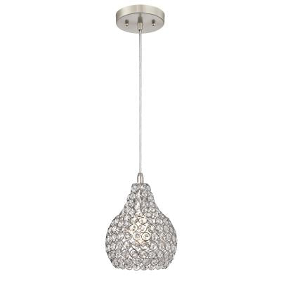 Westinghouse Lighting 6103700 Kelcie brushed nickel crystal mini pendant