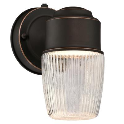 Westinghouse Lighting 6106900 oil rubbed bronze LED outdoor wall light with clear ribbed glass