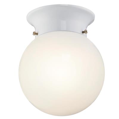 Westinghouse Lighting 6107000 white LED flush mount ceiling light with white opal glass