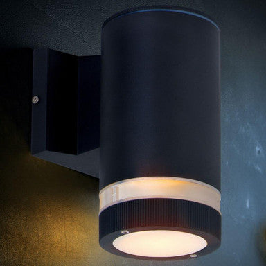 Maxim Lighting 6110AL Lightray Outdoor Wall Sconce - close-up lifestyle shot on dark wall
