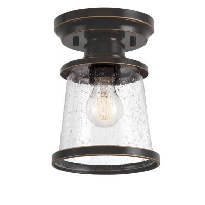 Westinghouse Lighting 6113000 Emma Jane amber bronze semi flush mount ceiling light