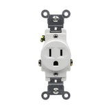 Enerlites 61150-TR-W Commercial Grade 15A Tamper-Resistant Single Receptacle, White