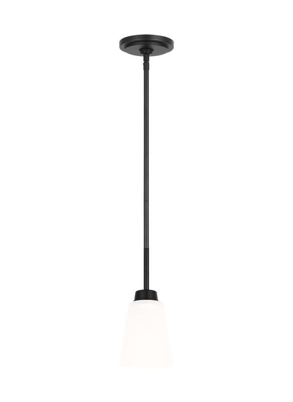 Generation Lighting Kerrville 1 light mini pendant in Midnight Black