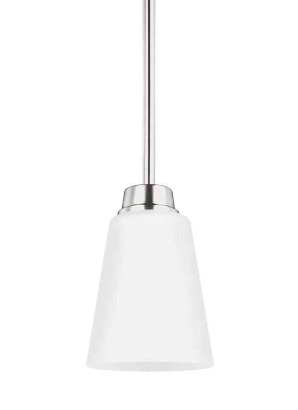 Generation Lighting Kerrville 1 light brushed nickel mini pendant ceiling light