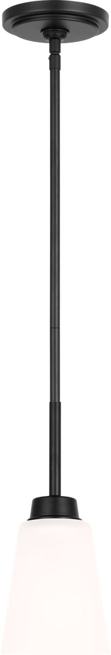 Generation Lighting Kerrville 1 light mini pendant in Midnight Black