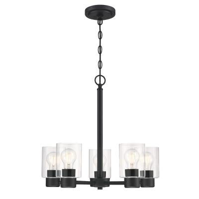Westinghouse Lighting 6115300 Sylvestre 5 light matte black chandelier with clear glass