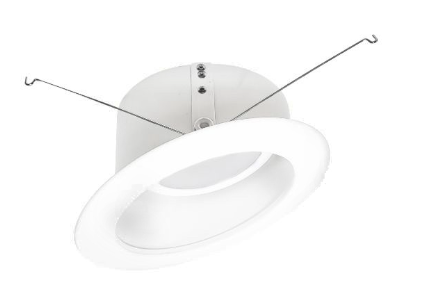 Nora Lighting NLRS-612L1TWW 6" Sloped Led Retrofit Baffle White Reflector W/ White Flange, Voltage 120V, Multi Color Temperature, Lumens 1,200 lm
