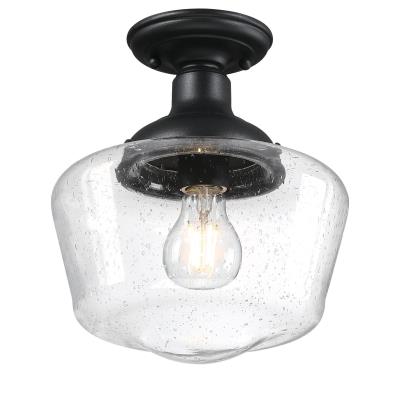 Westinghouse Lighting 6120900 Scholar 1 Light 9 inch Textured Black Outdoor Semi-Flush Mount Ceiling Light