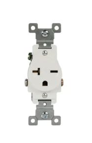 Enerlites 61210-W Commercail Grade 20A Single Receptacle, 6-20R, White