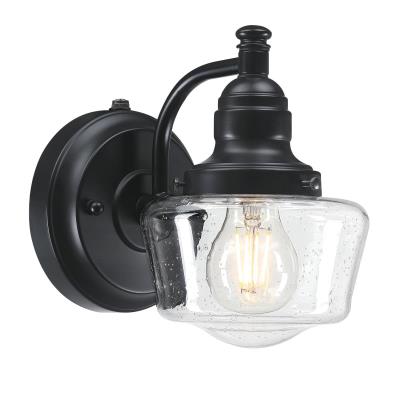 Westinghouse Lighting 6121200 Eddystone matte black outdoor wall light with clear seeded glass