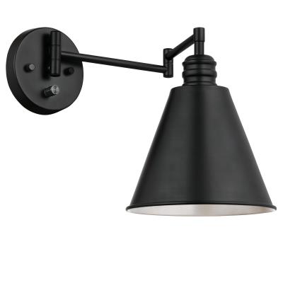 Westinghouse Lighting 6125400 Trocadero matte black swing arm wall light