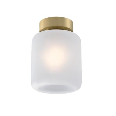 Westinghouse Lighting Judd 1 light champagne brass semi-flush mount ceiling light with frosted glass