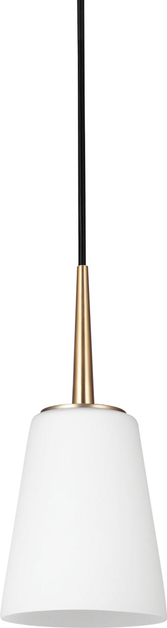 Generation Lighting Driscoll 1 light satin brass pendant ceiling light