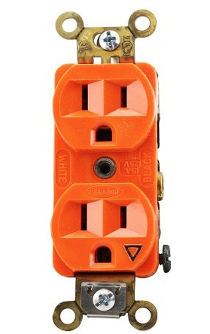 Enerlites 61500-IG-O Isolated Ground Decorator Duplex Receptacle, Orange