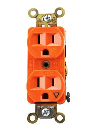Enerlites 61500-IG-TR-O Isolated Ground Tamper-Resistant Decorator Receptacle, 5-15R, Orange