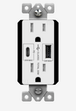 Enerlites 61501-1A1C-PD30-W USB Outlet, USB-C and USB-A, 30W Power Delivery, Tamper-Resistant 15A Duplex Receptacles