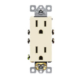 Enerlites 61501-LA Residential Grade 15A Decorator Style Self-Grounding Duplex Receptacle, Light Almond