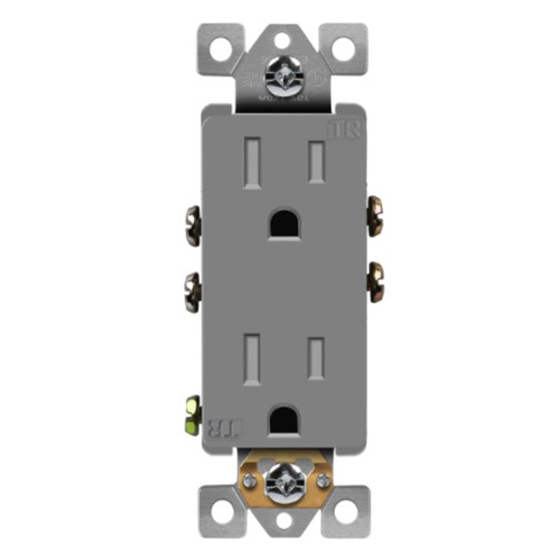 Enerlites 61501-TR-GY Residential Grade Tamper Resistant 15A Duplex Receptacle, Gray