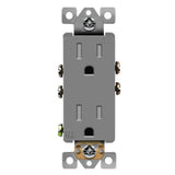 Enerlites 61501-TR-GY Residential Grade Tamper Resistant 15A Duplex Receptacle, Gray