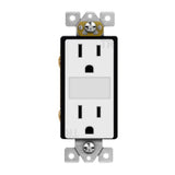 Enerlites 61501-TRGL-W Residential Grade Tamper Resistant 15A Duplex Receptacle w/ Guide Light, White