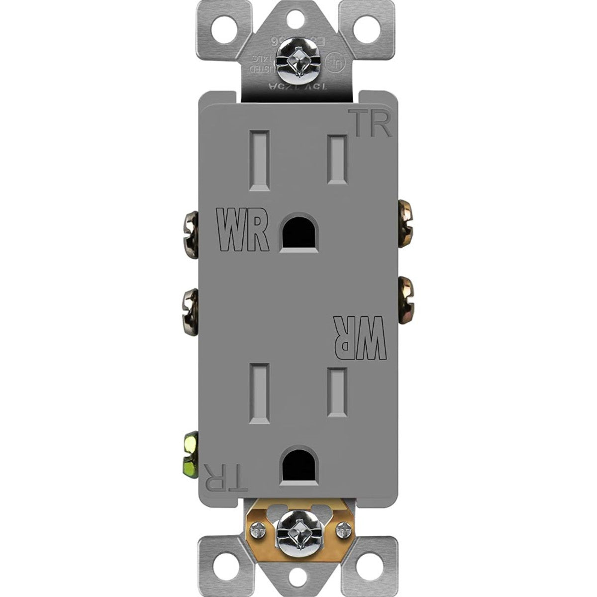 Enerlites 61501-TWR-GY Tamper & Weather Resistant 15A Duplex Receptacle, Black