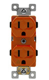 Enerlites 61510-O Industrial Grade Isolated Ground Heavy Duty 15A Duplex Receptacle, 5-15R, Orange