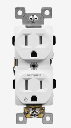Enerlites 61570-TR-PLH-W Half Controlled 15A Tamper-Resistant Duplex Style Plug Load Receptacle, 5-15R, White Finish