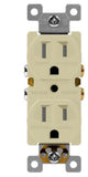 Enerlites 61580-I Residential Grade 15A Self-grounding Duplex Receptacle, Ivory Finish