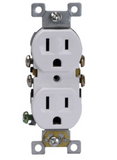 Enerlites 61580-W 15 Ampere Residential Grade Self-Grounding Duplex Receptacle, White Finish