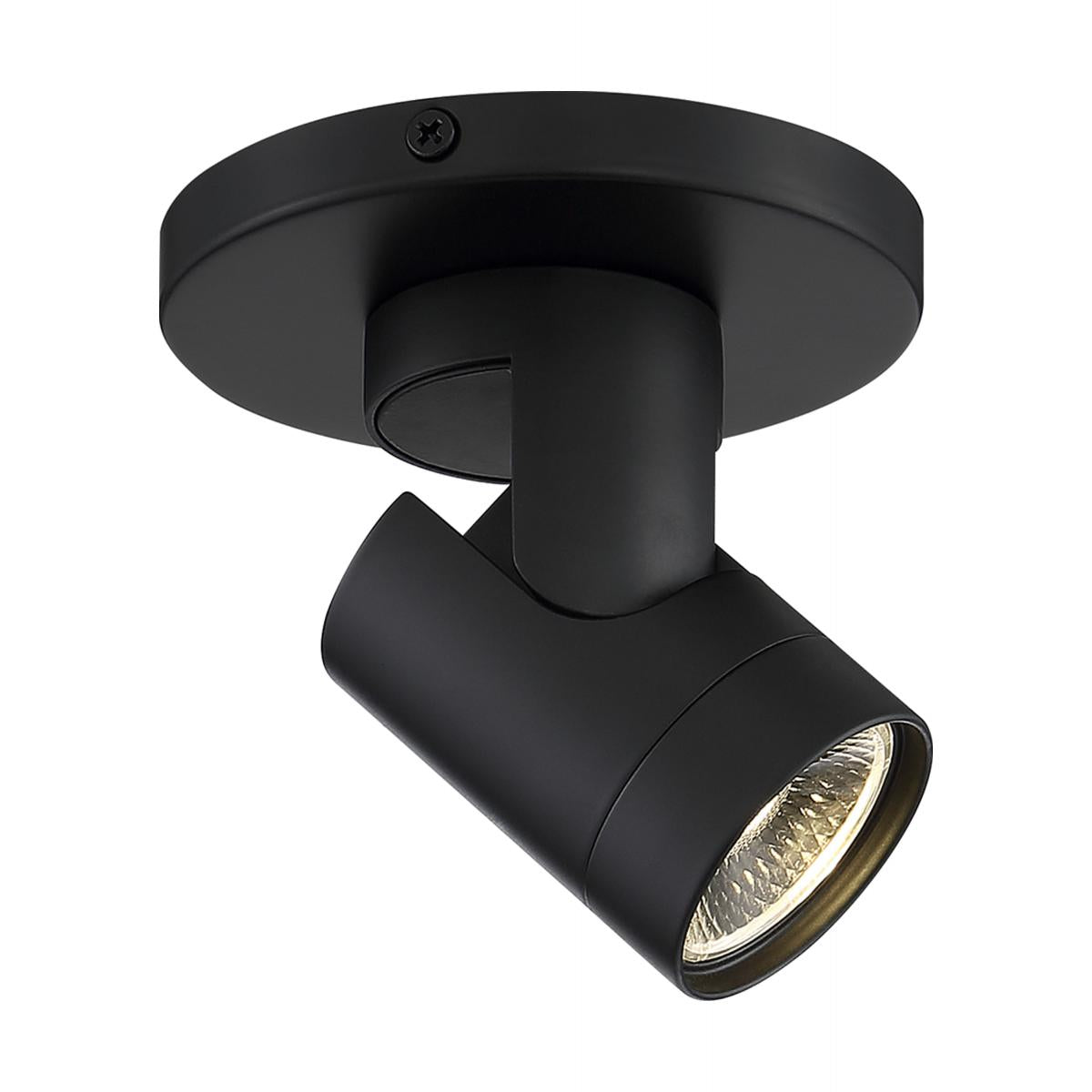 Nuvo 62-1105 12W LED Adjustable Barrel Monopoint Ceiling and Wall Spotlight, Black
