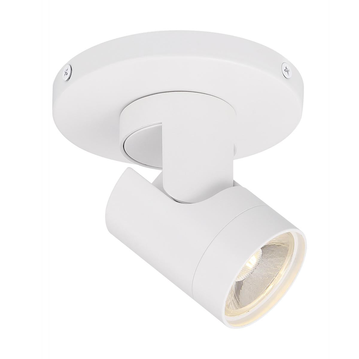 Nuvo 62-1106 12W LED Adjustable Barrel Monopoint Ceiling and Wall Spotlight, 2.75" x 4.75" x 4.25", White