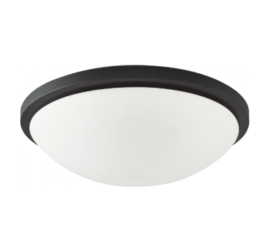 Nuvo 62-1442 Button LED - 11"- Flush with Frosted Glass - Black Finish