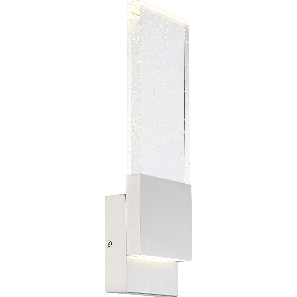 Nuvo 62-1503 Ellusion LED Large Wall Sconce, Polished Nickel, Seeded Glass, 13W, Dimmable