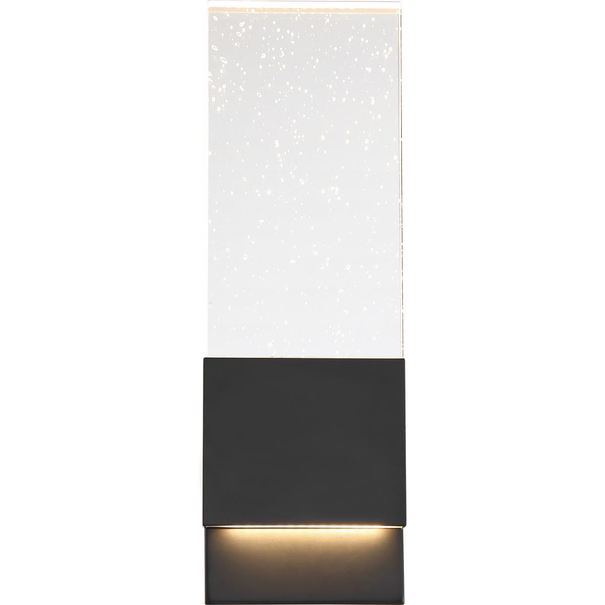 Nuvo 62-1513 Ellusion LED Large Wall Sconce, Matte Black, Seeded Glass, 13W, Dimmable