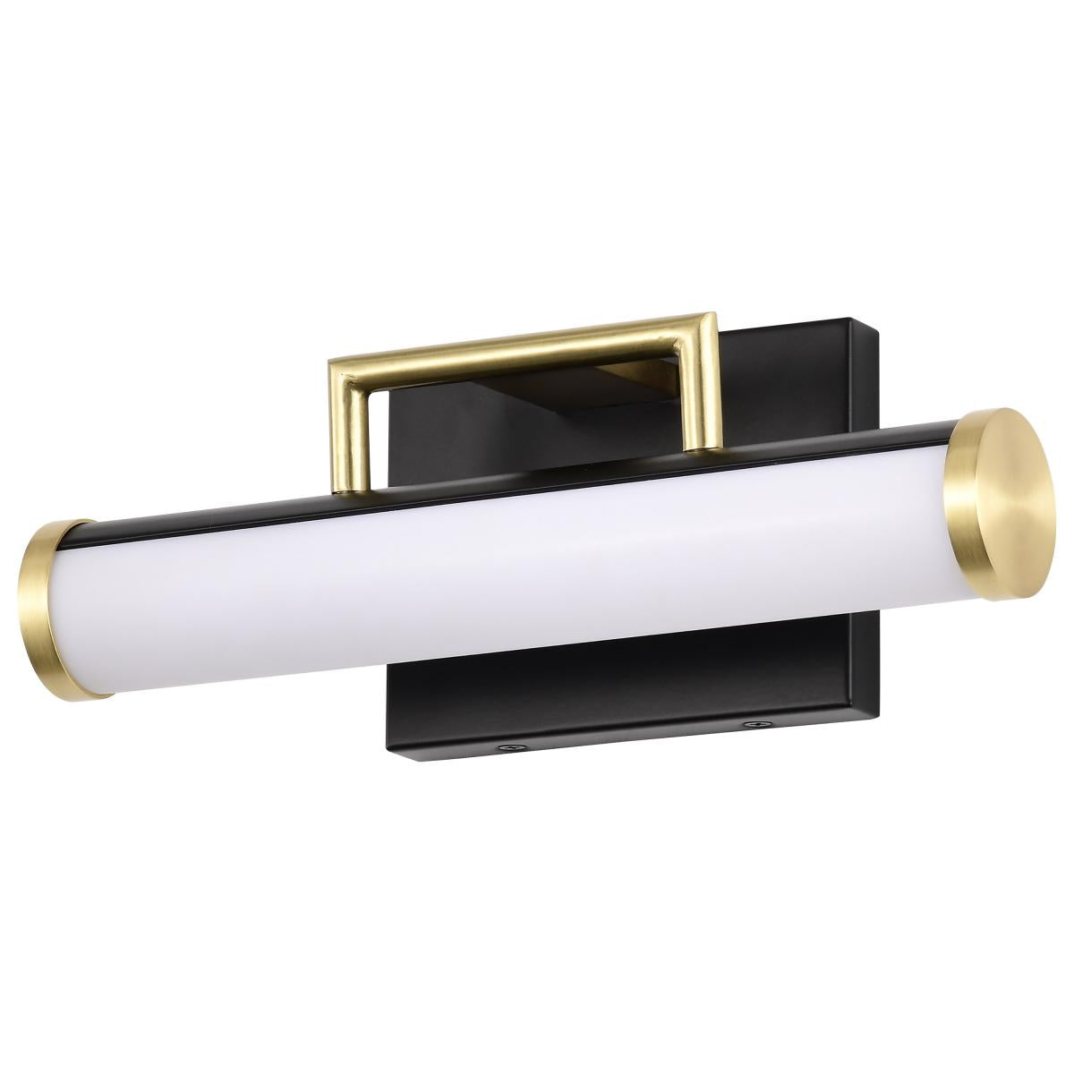 Nuvo 62-1537 Solano LED Small Vanity, Matte Black & Brushed Brass, 13W, Soft White, Dimmable