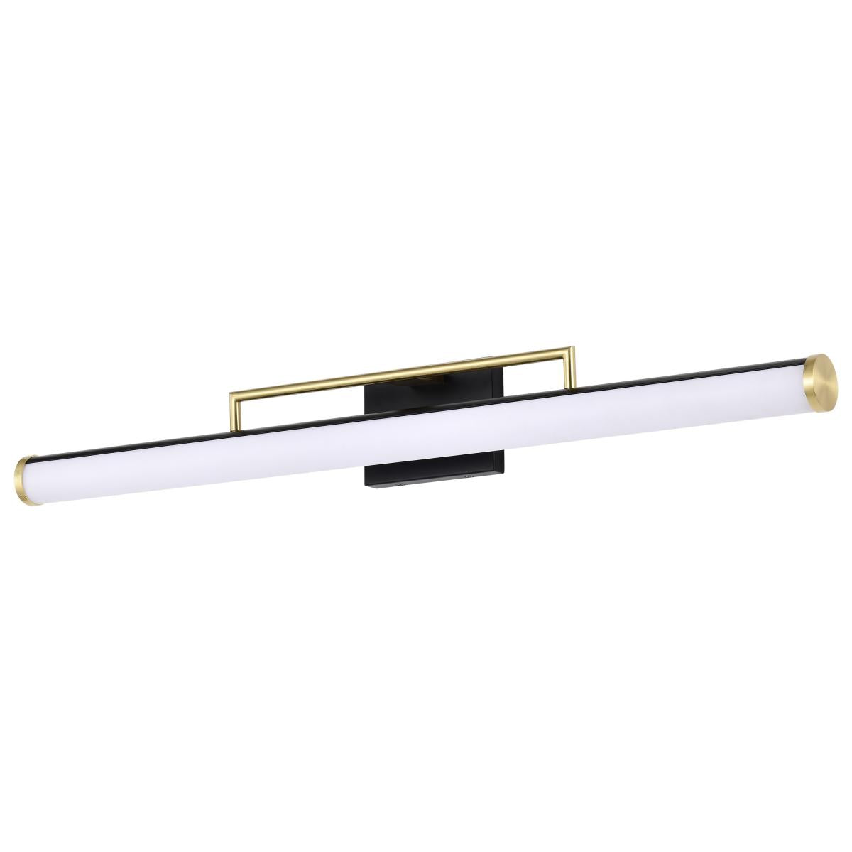Nuvo 62-1539 Solano LED Large Vanity, Matte Black & Brushed Brass, 39W, Soft White, Dimmable