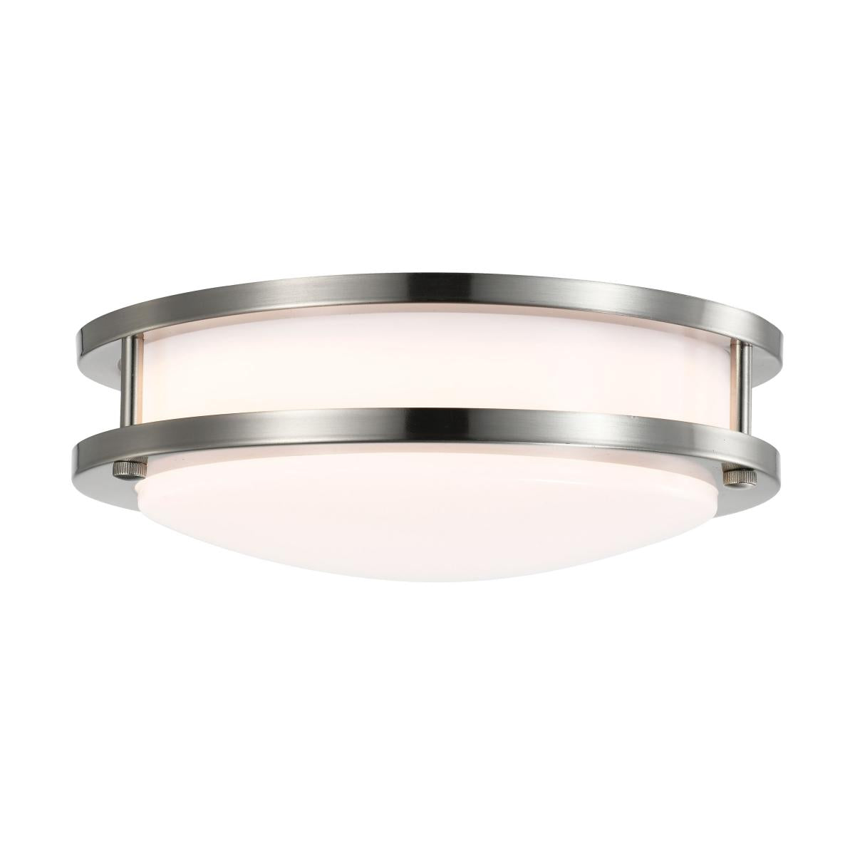 Nuvo 62-1561 16W 10" LED Flush Mount, Brushed Nickel, 3000K, Dimmable, White Lens
