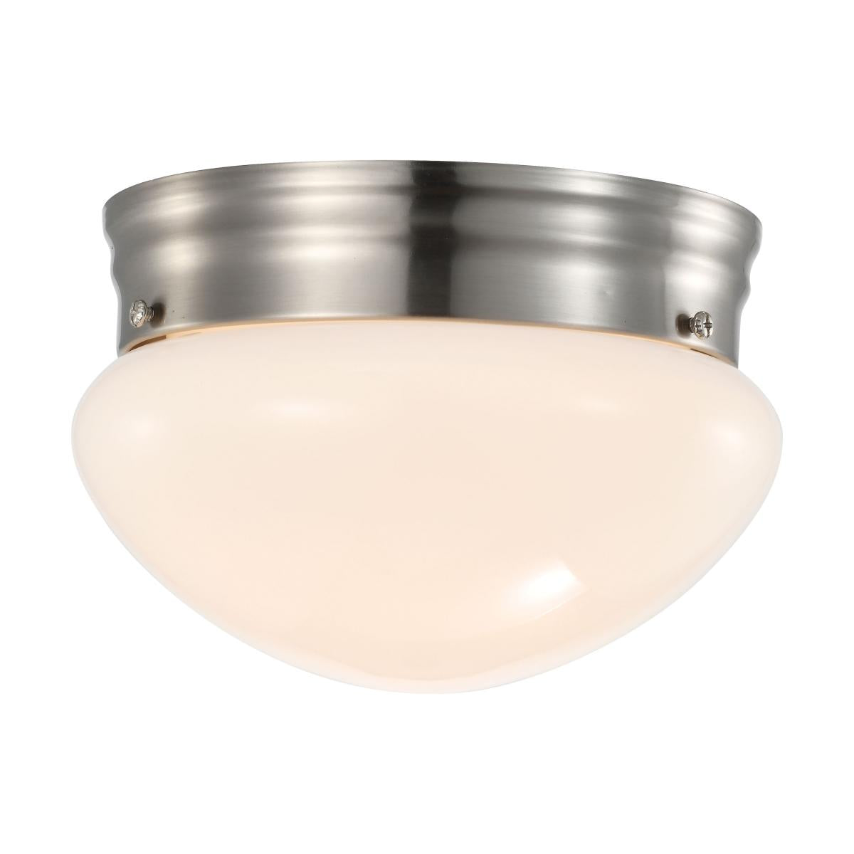 Nuvo 62-1564 12W 7" LED Flush Mount, Brushed Nickel, 3000K, Dimmable, Frosted Glass