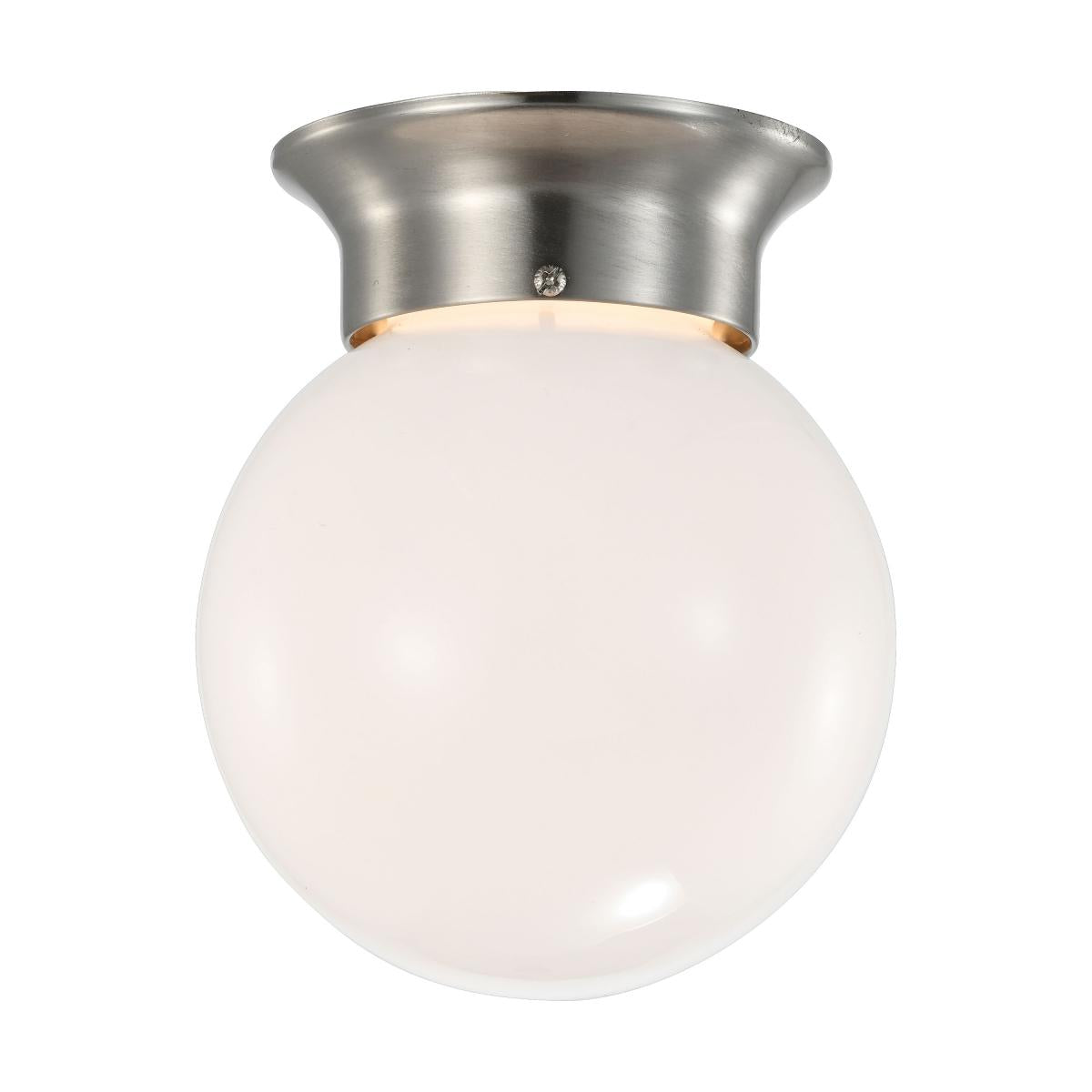 Nuvo 62-1565 8W 6" LED Flush Mount, Brushed Nickel, 3000K, Dimmable, Frosted Glass