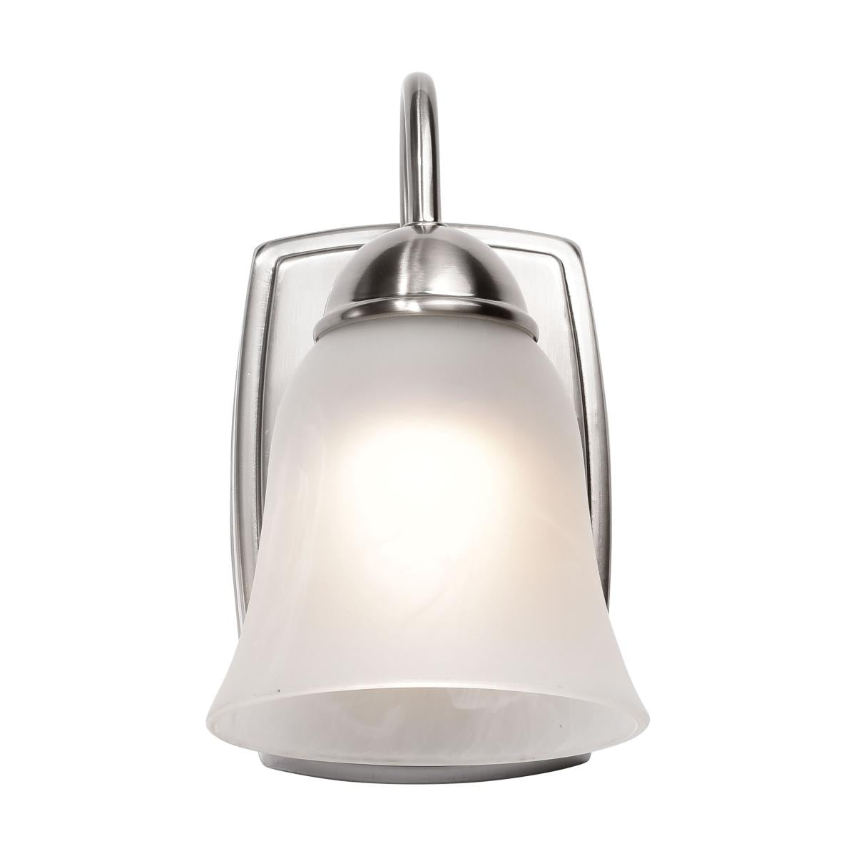 Nuvo 62-1567 8W LED 1-Light Vanity Fixture, Brushed Nickel, 3000K, Alabaster Glass