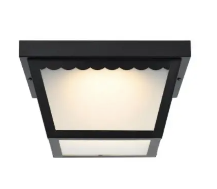 Nuvo 62-1572 LED Carport Flush Mount, Dim, Wattage 12W, Lumens 1000 lm, Voltage 120V, Color Temperature 3000K, Frosted/Black
