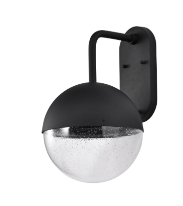 Nuvo 62-1618 Atmosphere; 10W LED; Large Wall Lantern; Matte Black with Clear Seeded Glass