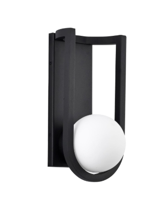 Nuvo 62-1619 Cradle; 6W LED; Medium Wall Lantern; Matte Black with White Opal Glass