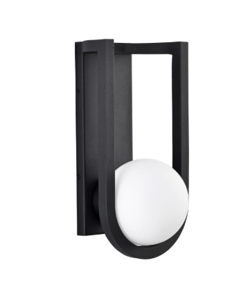 Nuvo 62-1620 Cradle; 6W LED; Large Wall Lantern; Matte Black with White Opal Glass