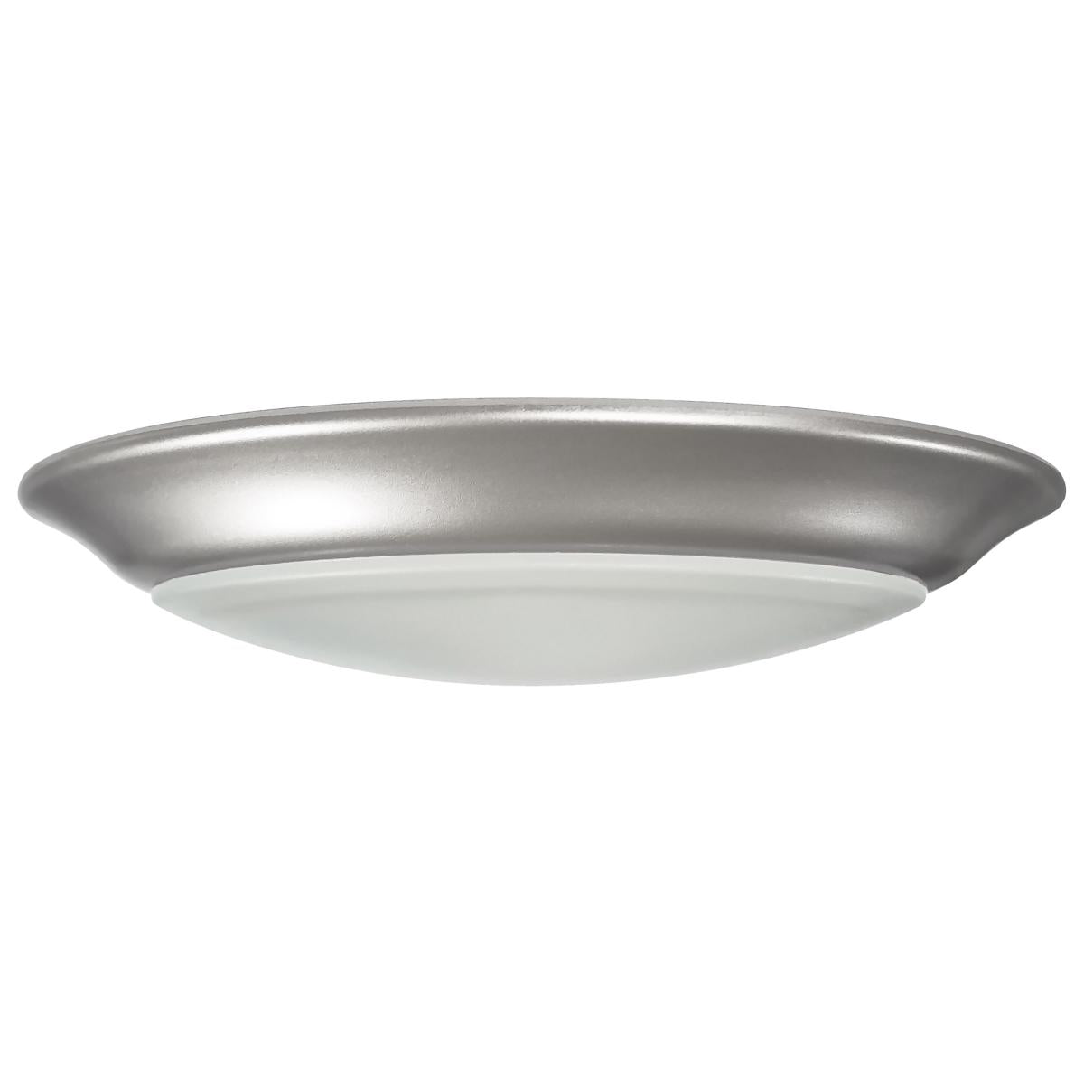 Nuvo 62-1802 7" LED Disk Light, 15W, 5-CCT Selectable (2700K-5000K), 930-1000 lm, Dimmable, Brushed Nickel, Wet Rated