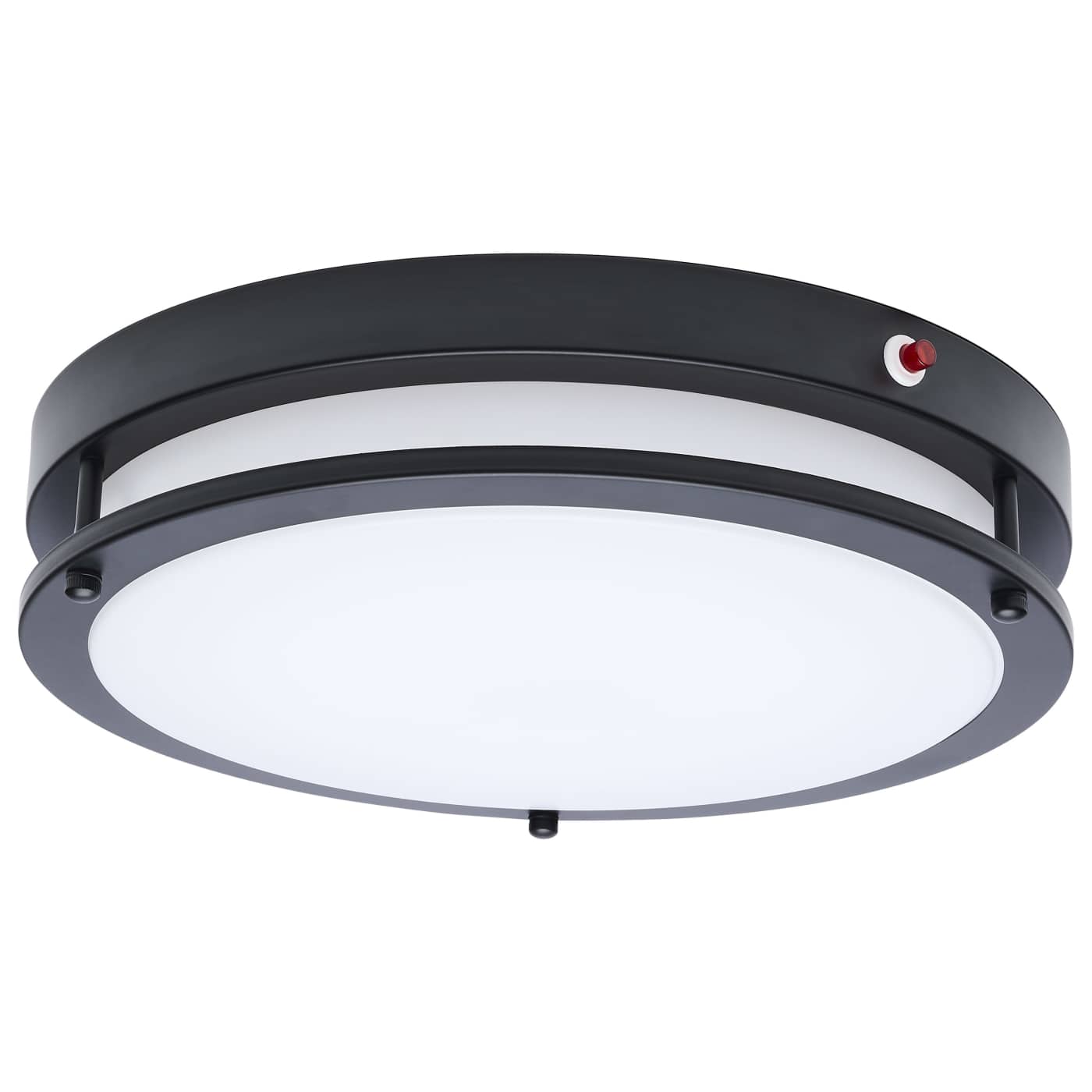 Nuvo 62-1891 Glamour LED 13 inch Flush Mount Ceiling Light - Emergency Battery - 5CCT Selectable - Finish: Black